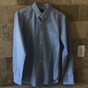 Jcrew Factory 100% cotton small blue and white stripe